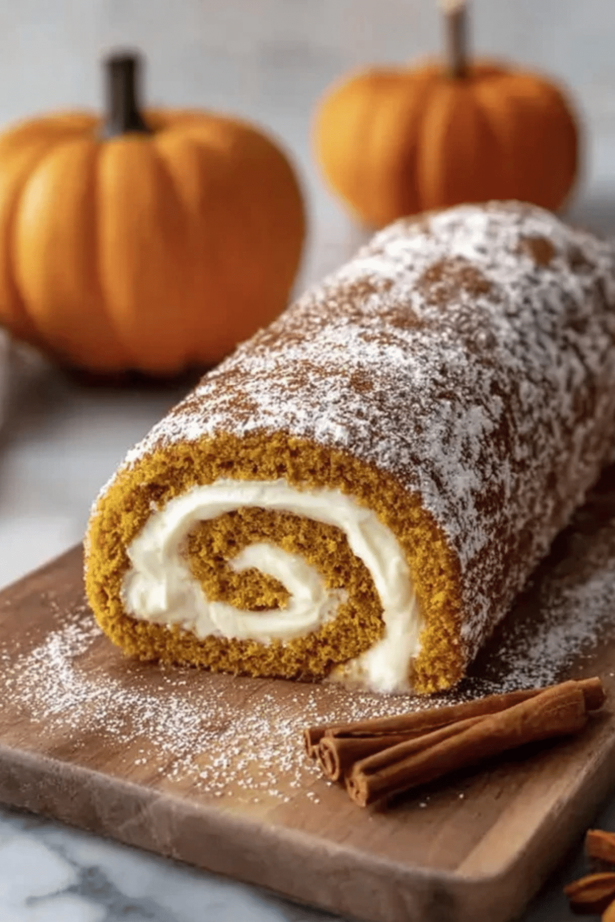 Fall Pumpkin Spice Roll Cake