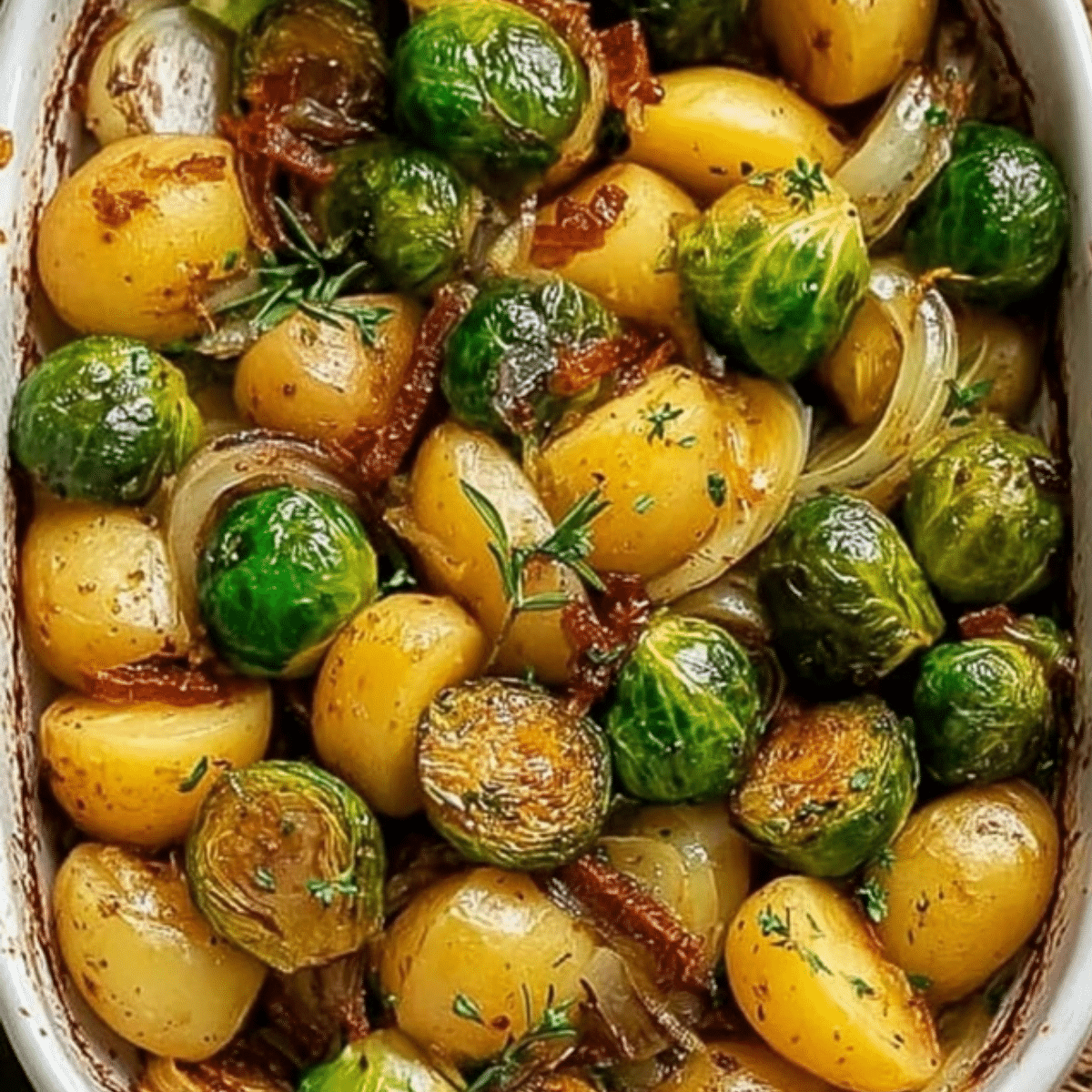 Garlic Brussels Sprouts Potatoes