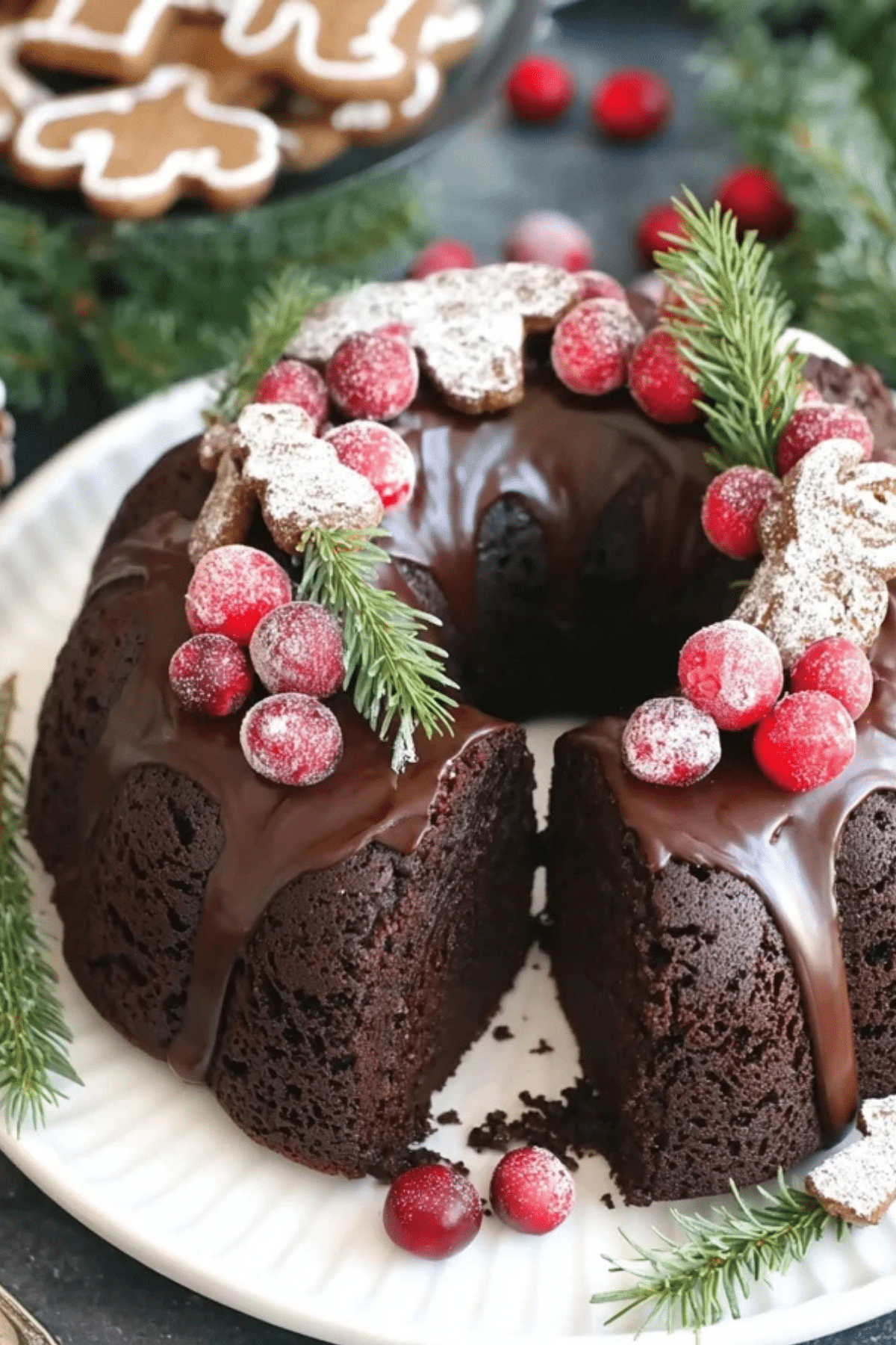 Gingerbread Chocolate Bundt Cake Christmas Wreath