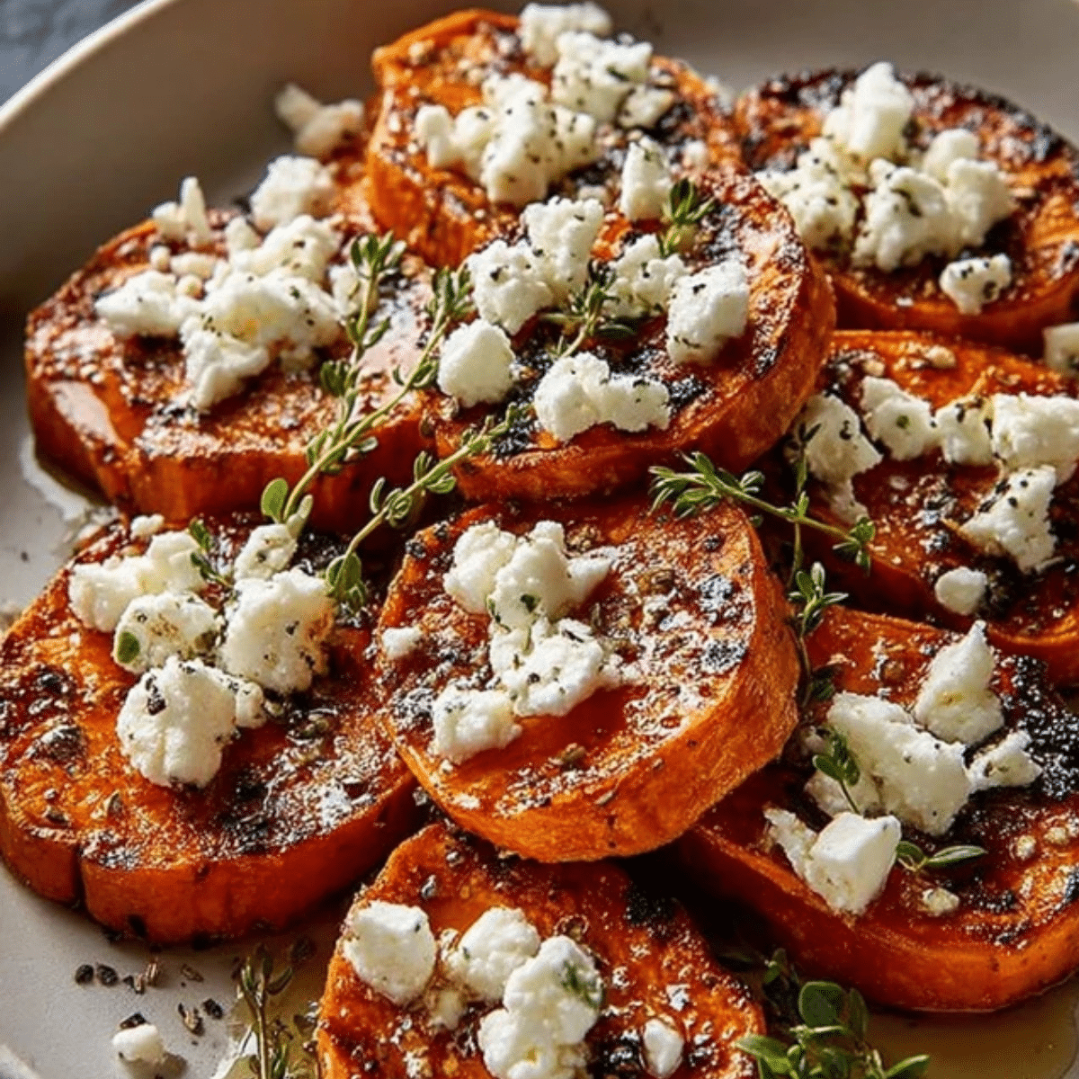 Honey Feta Sweet Potato Rounds