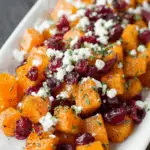 Honey Roasted Butternut Squash with Cranberries and Feta