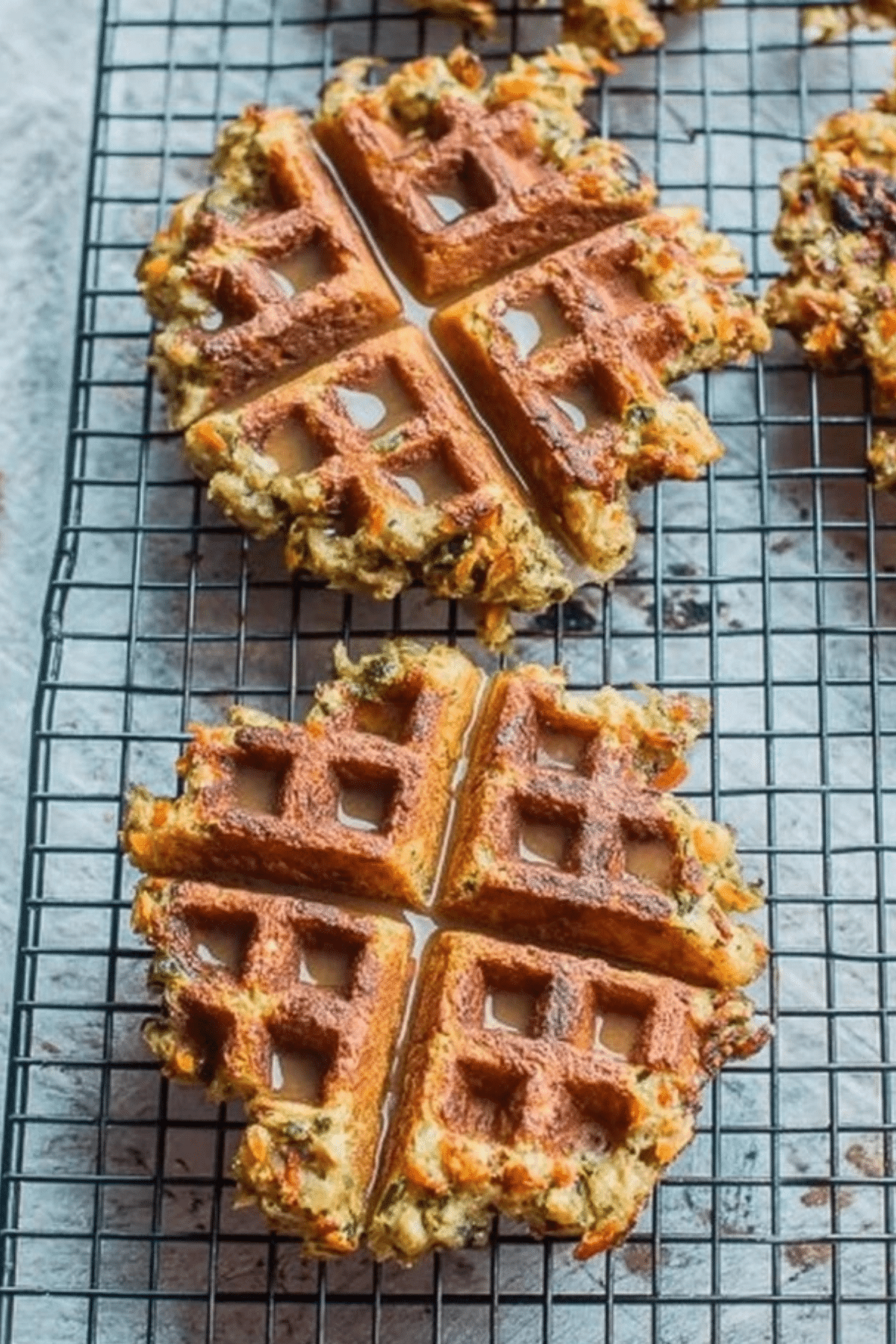 Leftover Stuffing Waffles with Maple Gravy
