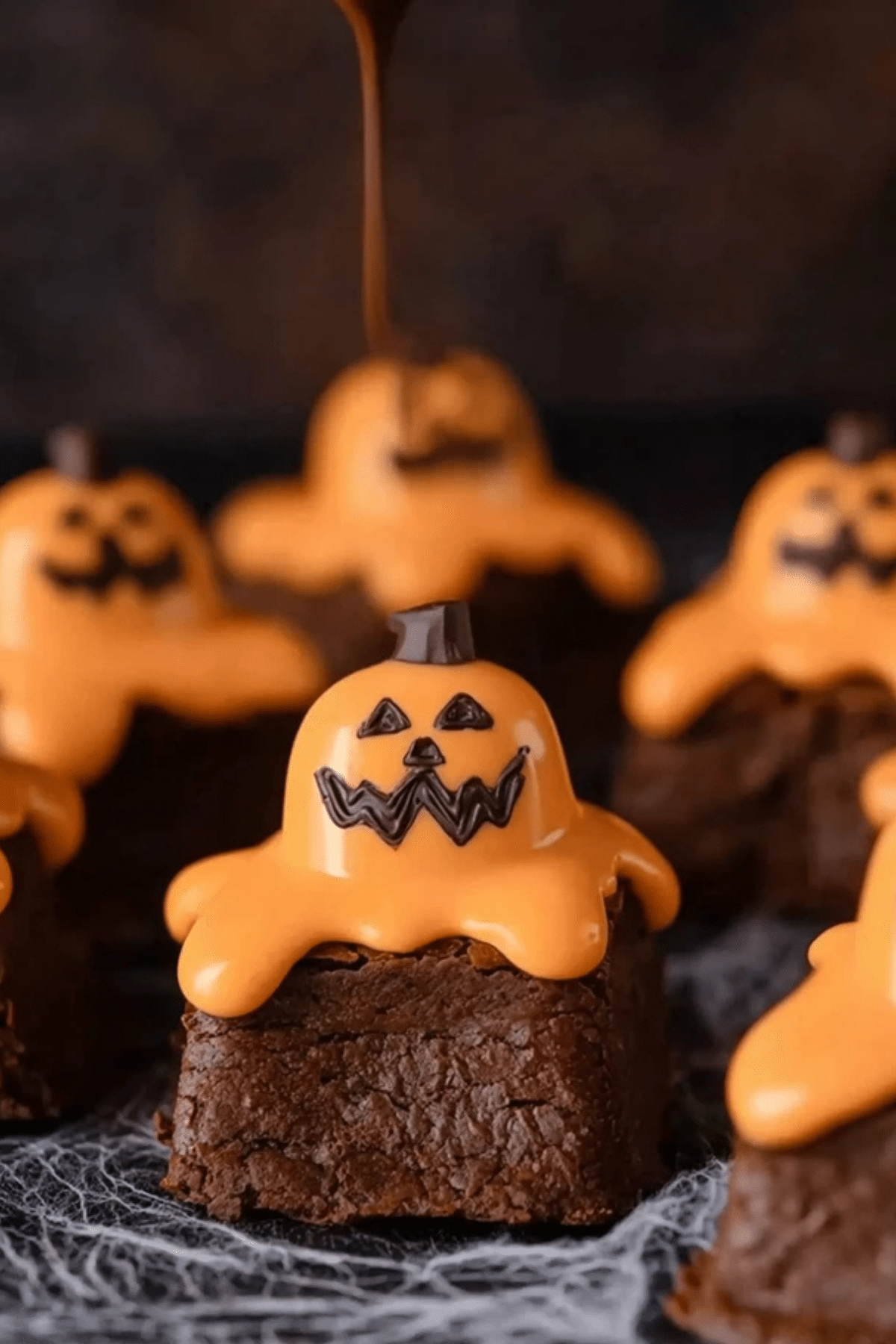 Melted Jack O’ Lantern Brownies