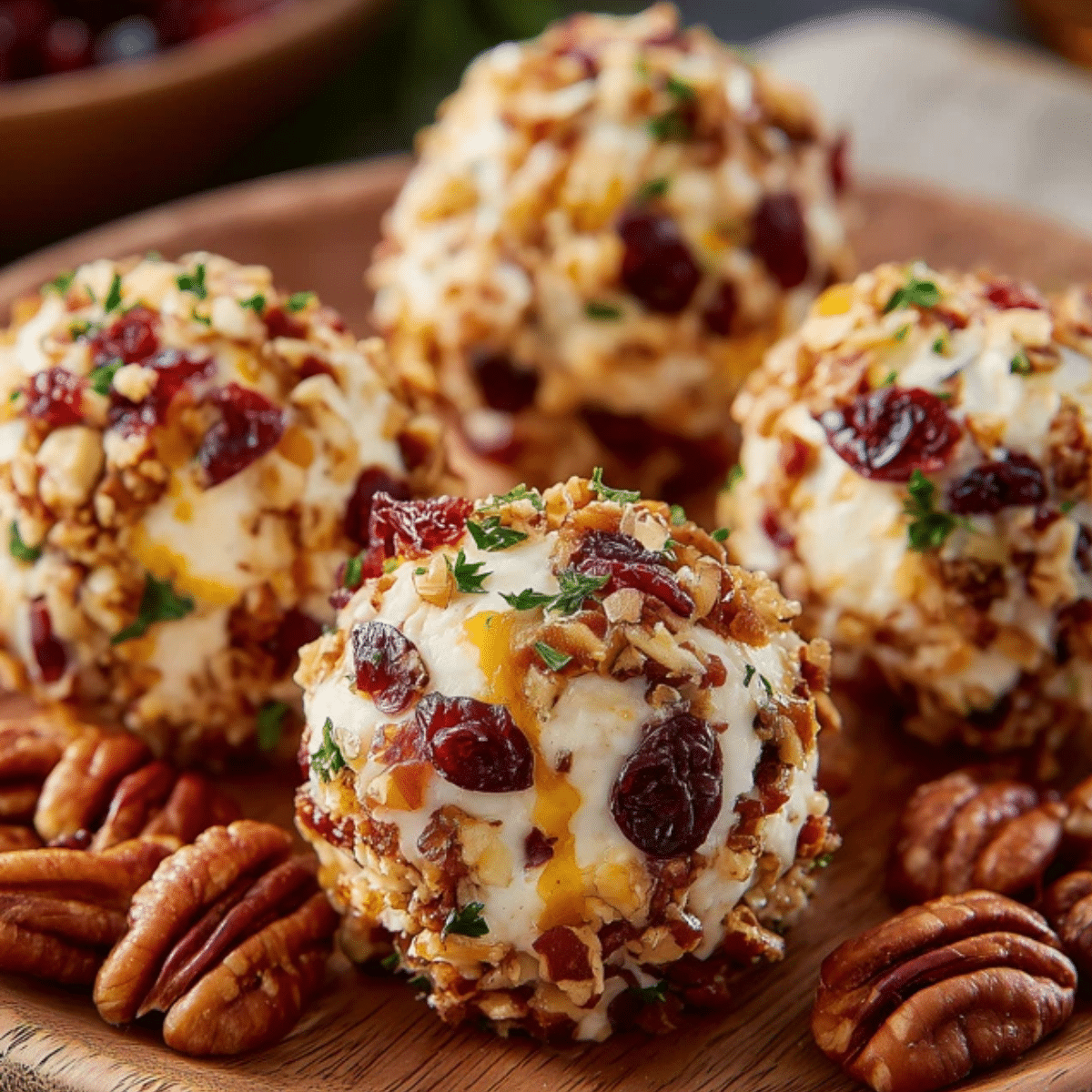Mini Cranberry Pecan Cheese Balls
