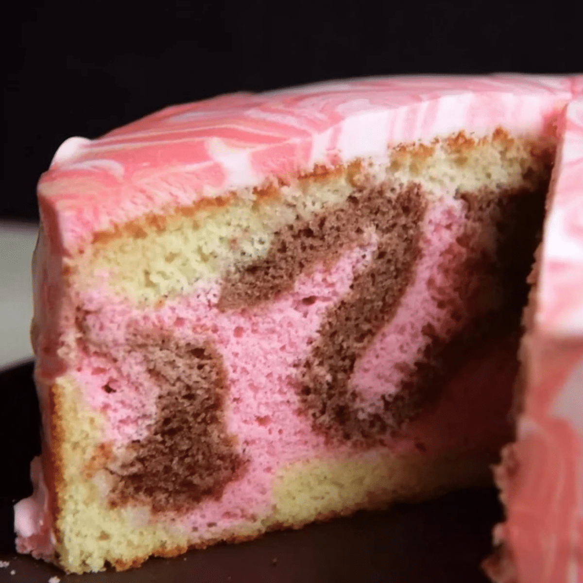 Pink marble cake