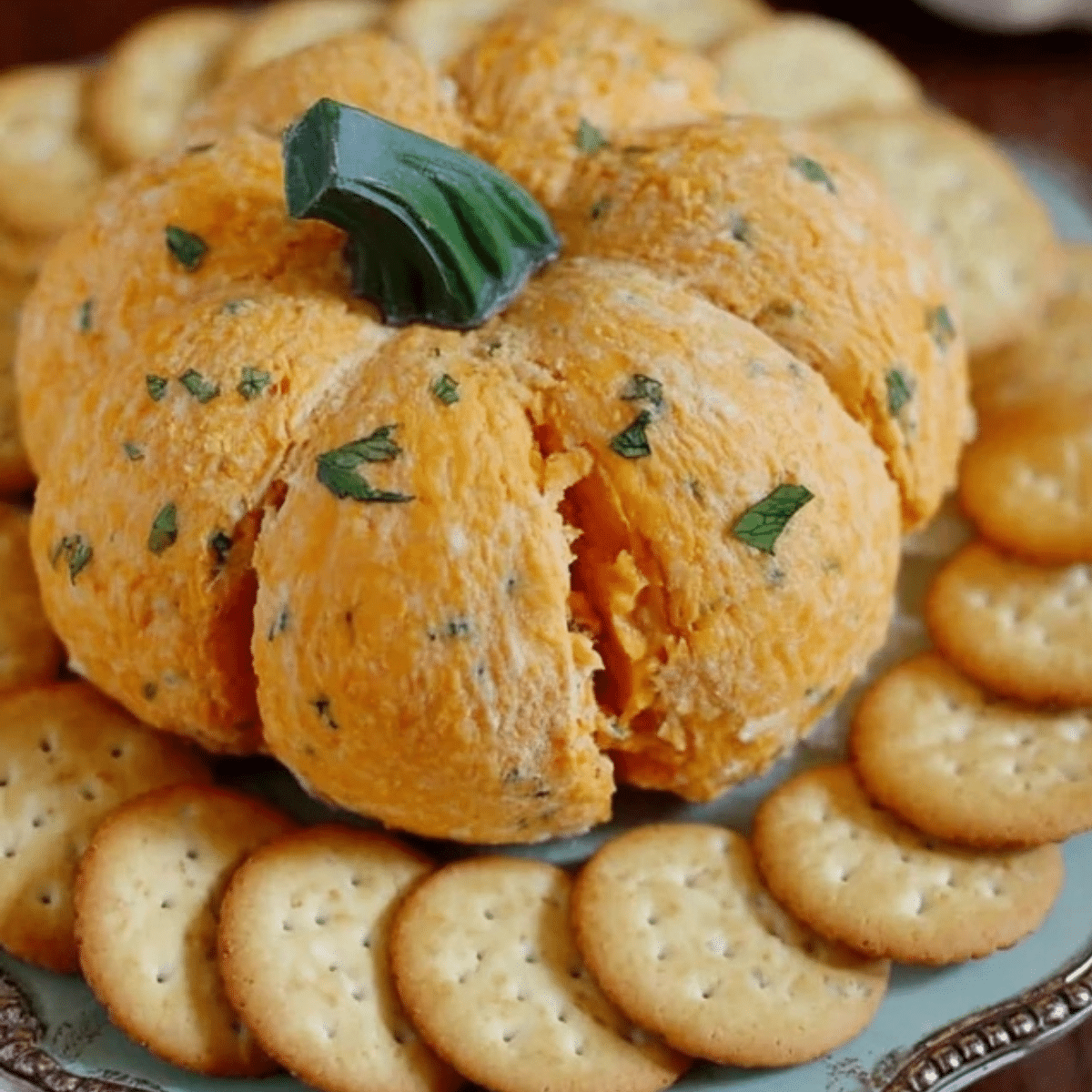 Pumpkin Shaped Cheeseball