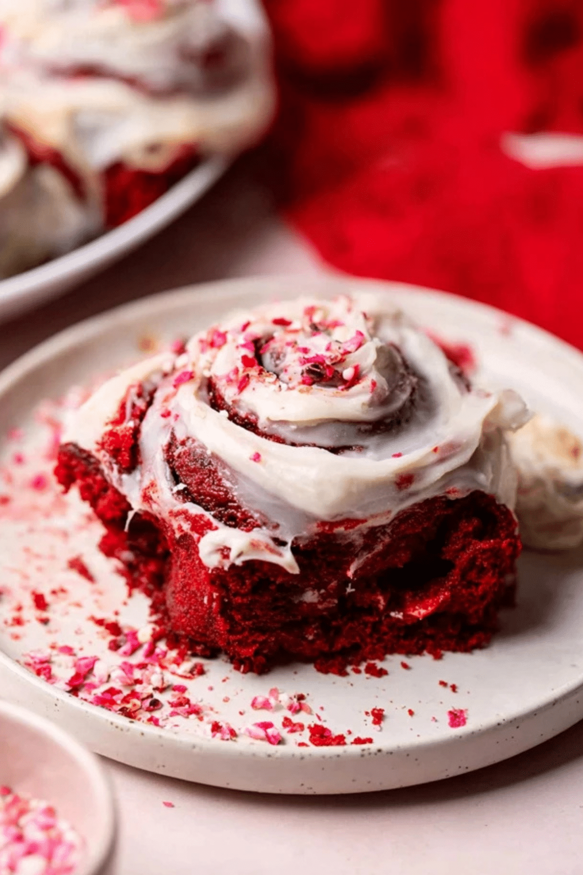 Red Velvet Cinnamon Rolls with Cream Cheese Frosting