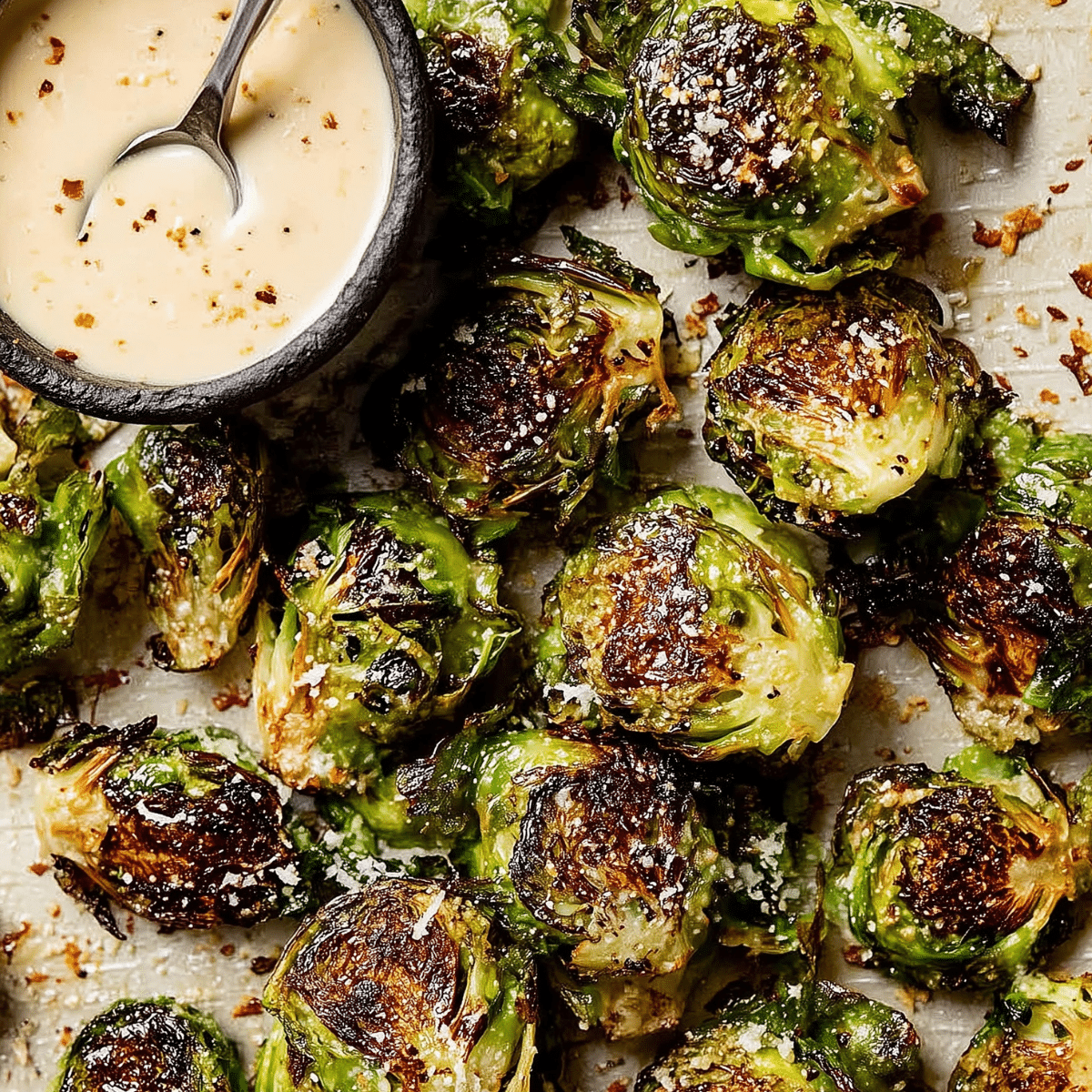 Roasted Smashed Brussels Sprouts with Parmesan