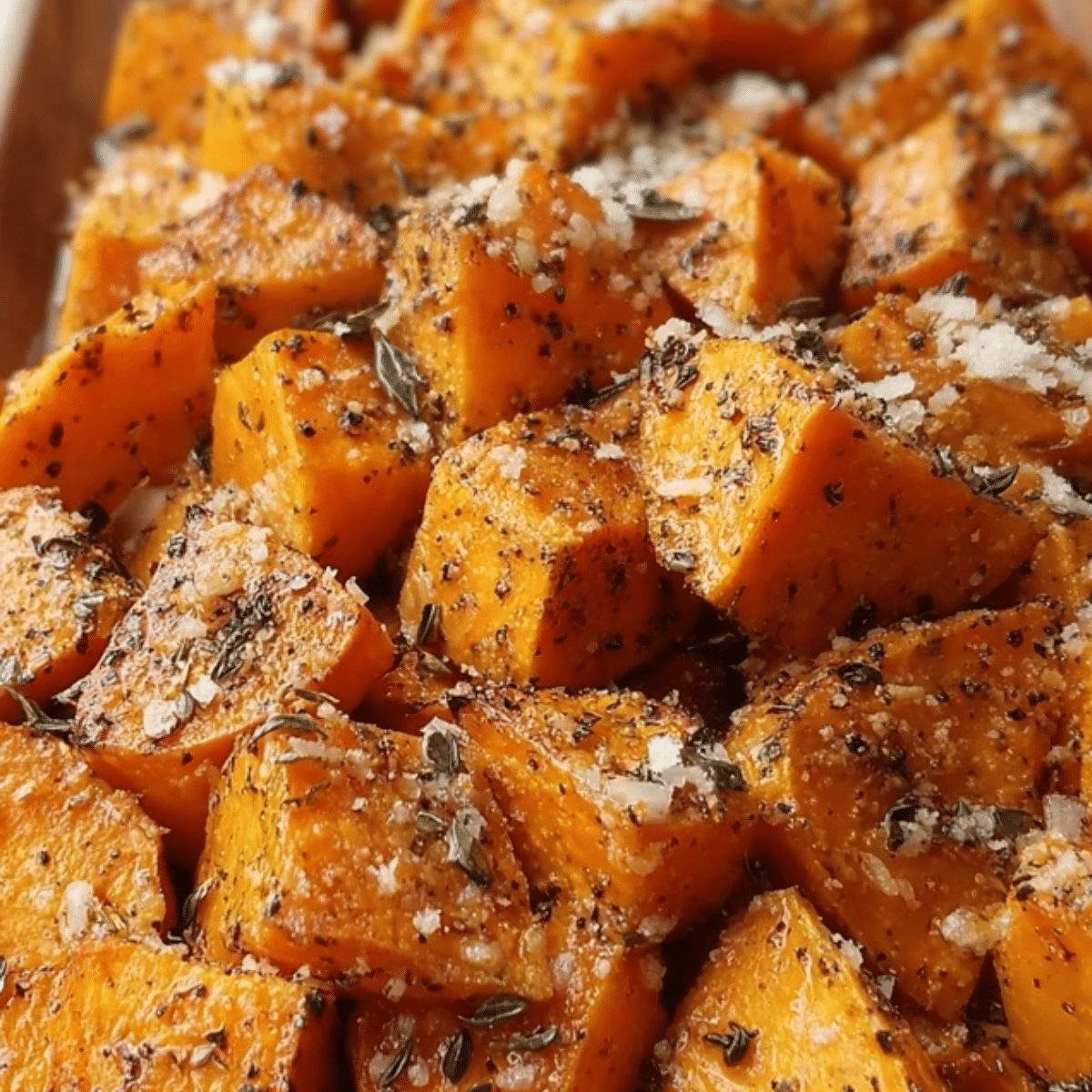 Roasted Sweet Potatoes with Garlic and Parmesan