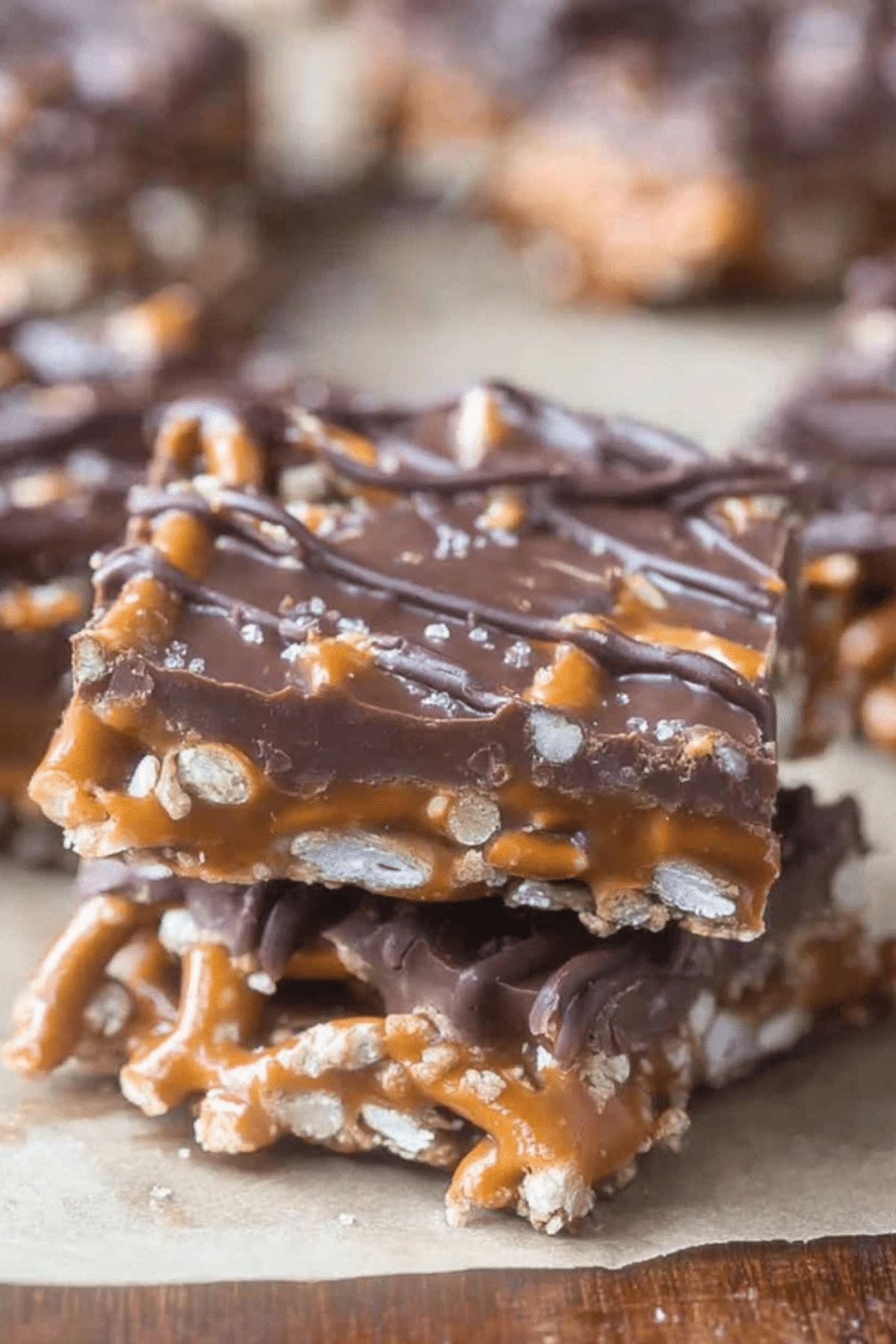 Salted Chocolate and Caramel Pretzel Bars