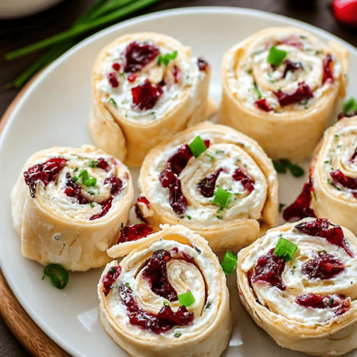 Savory Christmas Cranberry Roll Ups