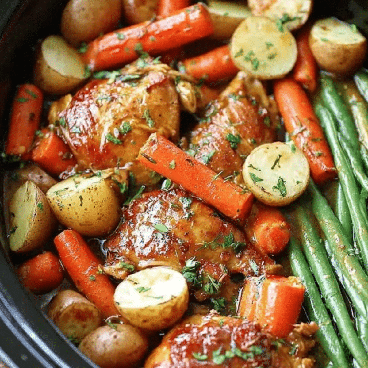 Slow Cooker Honey Garlic Chicken and Veggies