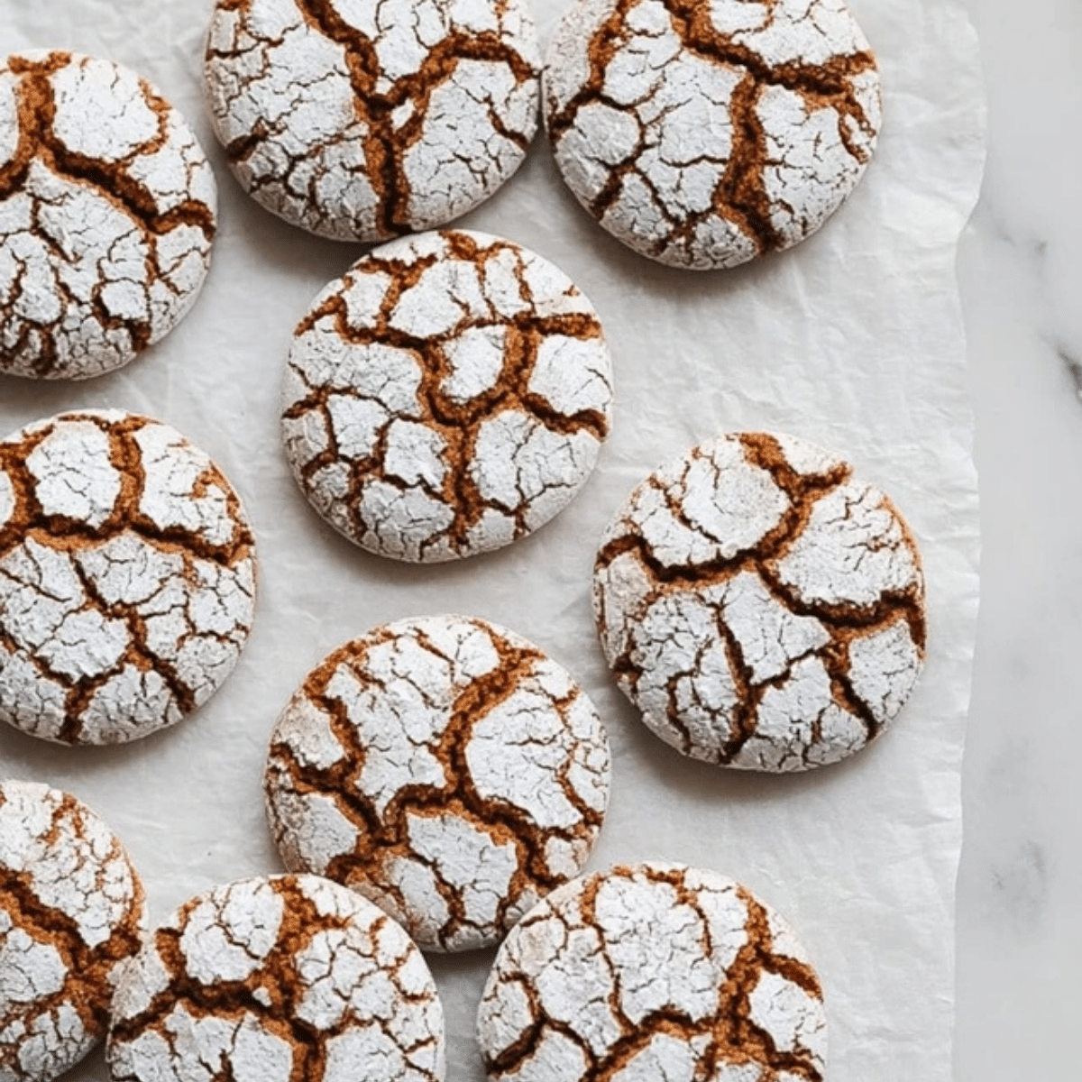 Soft and Spiced Gingerbread Crinkle Cookies