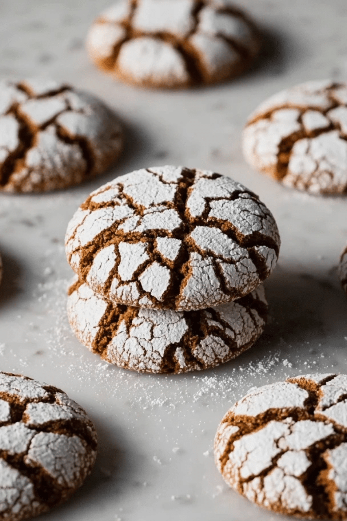 Soft and Spiced Gingerbread Crinkle Cookies