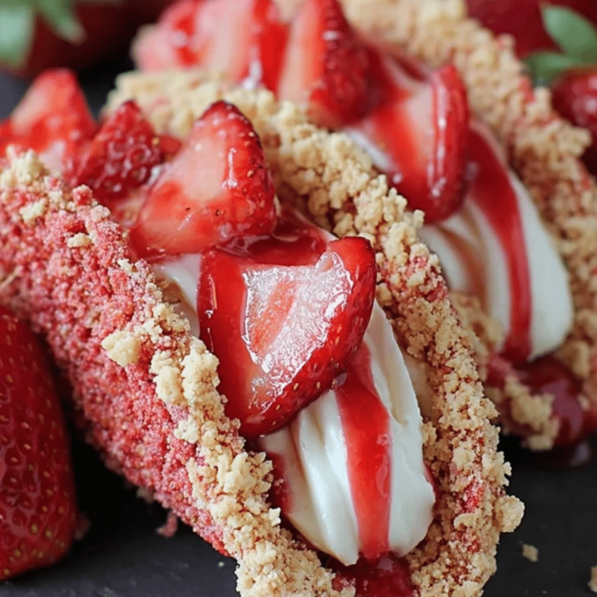Strawberry Crunch Cheesecake Tacos