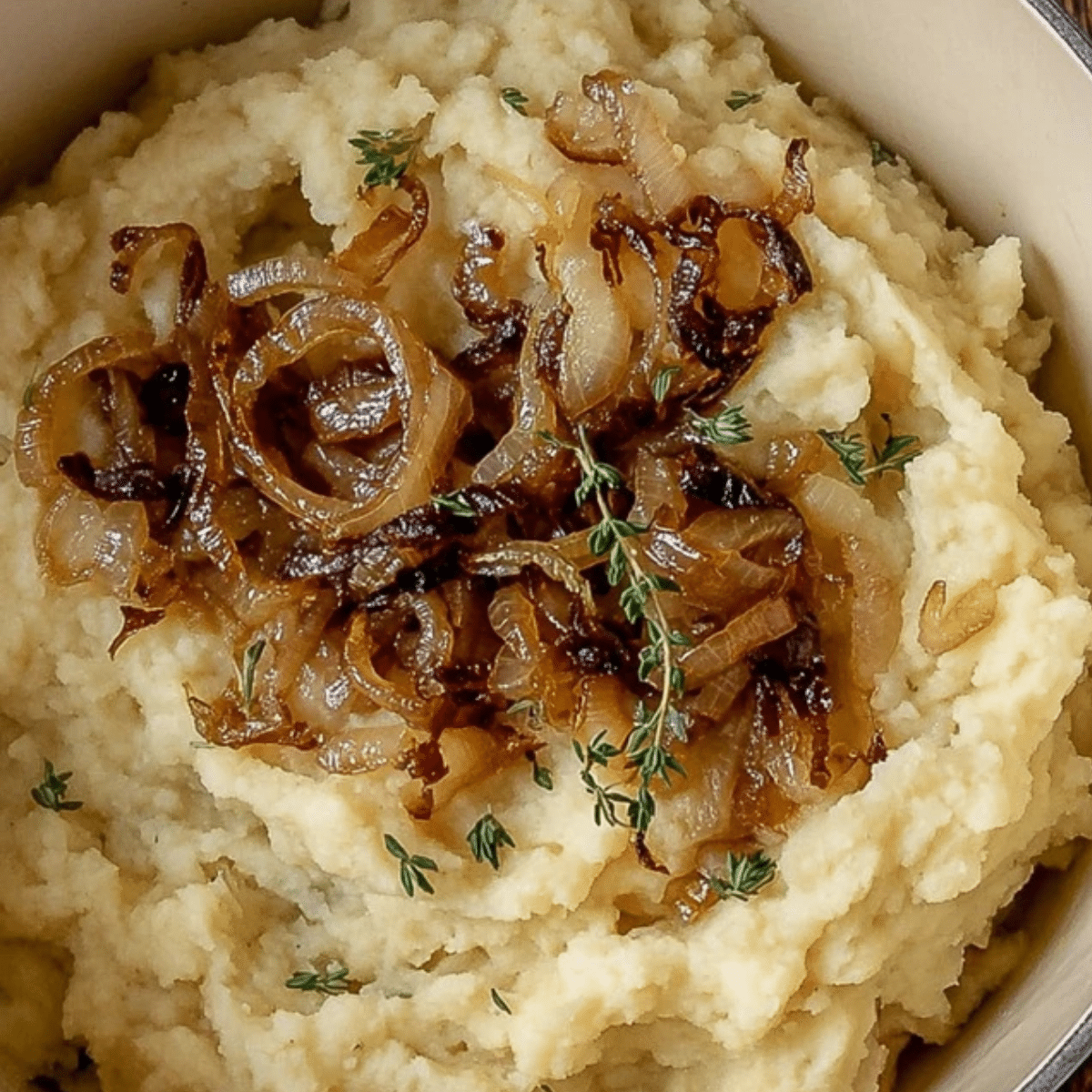 Vegan Caramelized Onion Mashed Potatoes