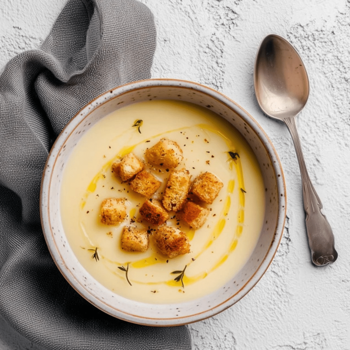 CREAMY ROASTED GARLIC POTATO SOUP