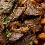 Cider Braised Pot Roast with Caramelized Onions and Cauliflower Rice
