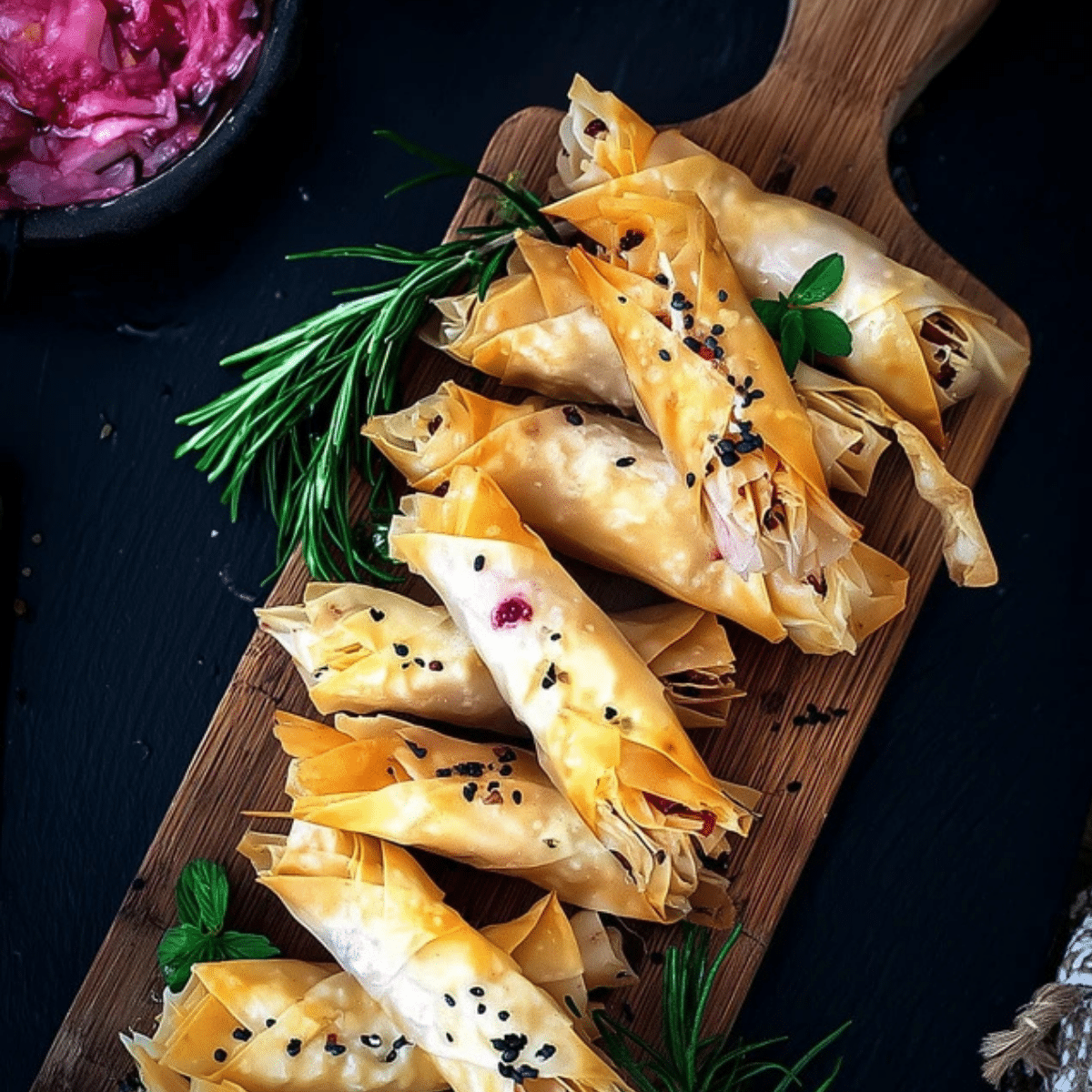 Cranberry and Brie Filo Crackers