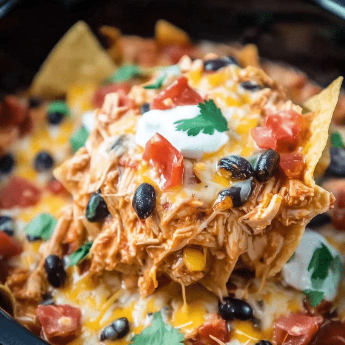 Crockpot Chicken Enchilada Casserole