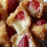 Deep-Fried Strawberry Cheesecake Stuffed Wonton Bites
