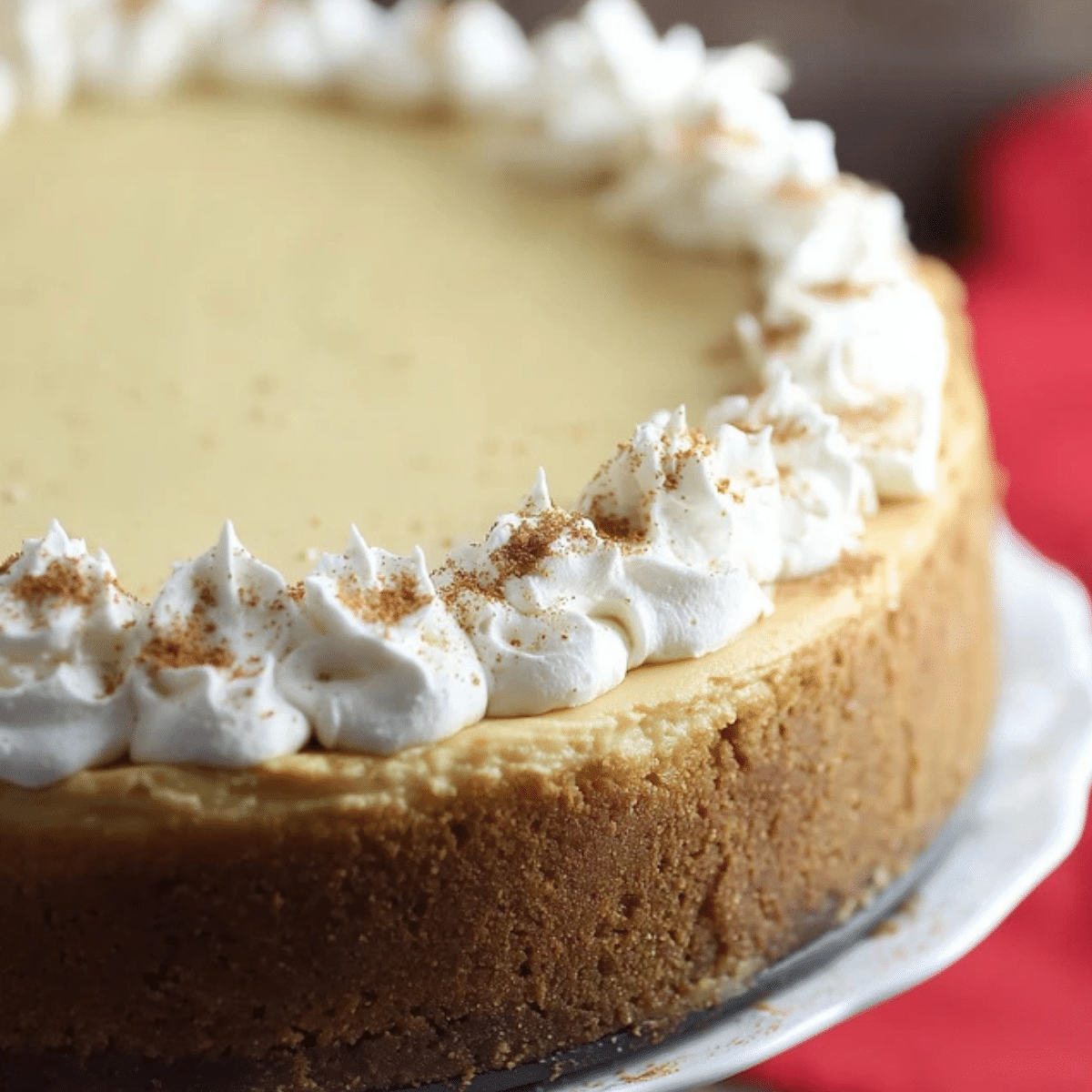 Eggnog Cheesecake with Gingersnap Crust