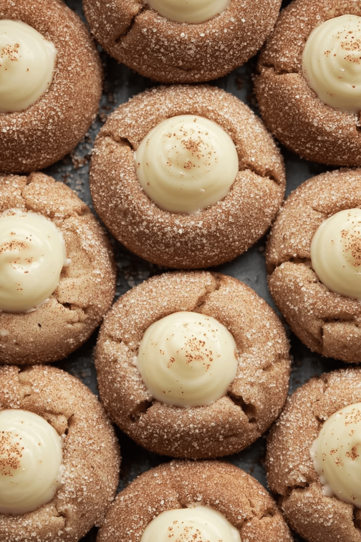 Eggnog Snickerdoodle Thumbprint Cookies