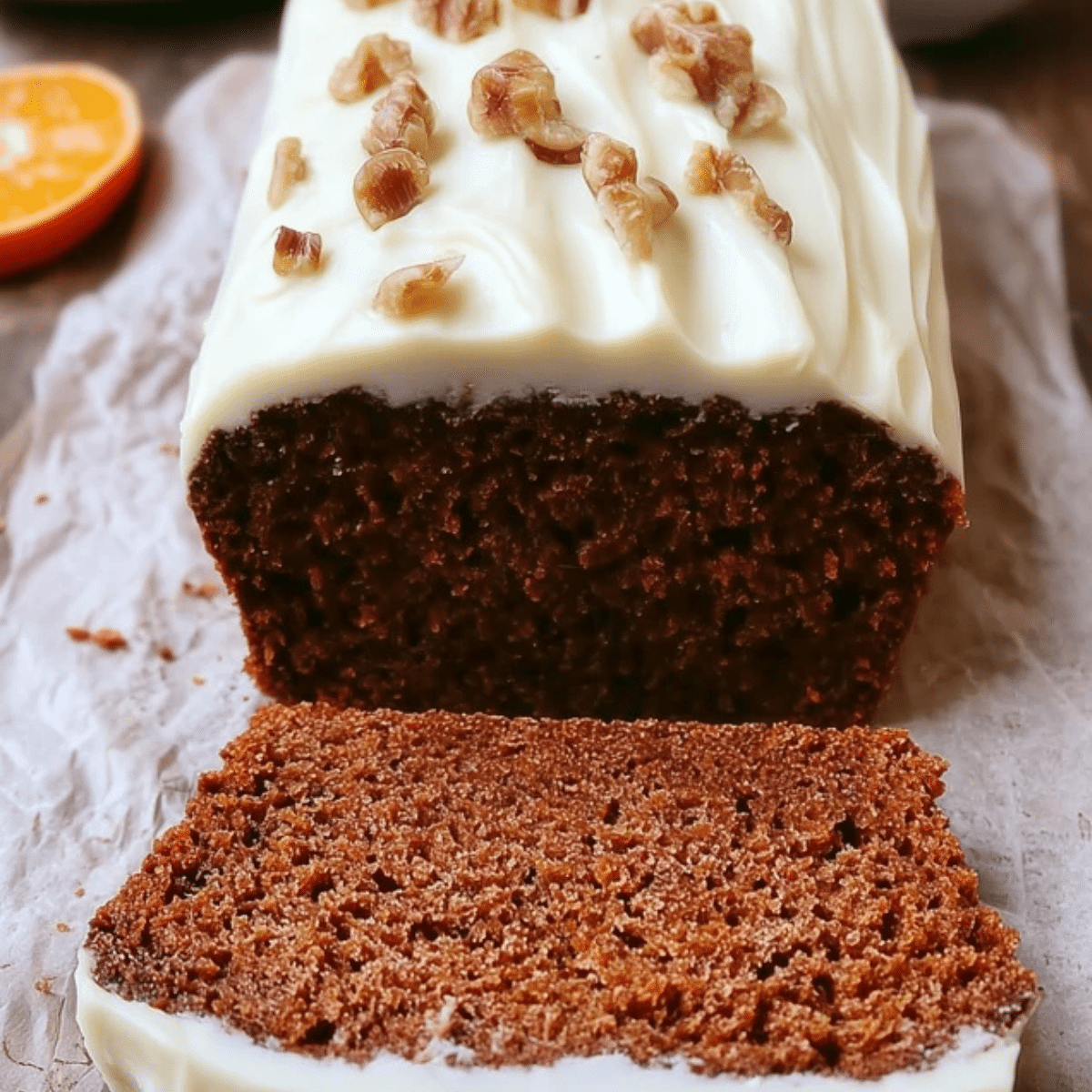 Gingerbread Loaf with Cream Cheese Frosting