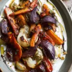 Honey Roasted Winter Vegetables with Black Pepper Yogurt