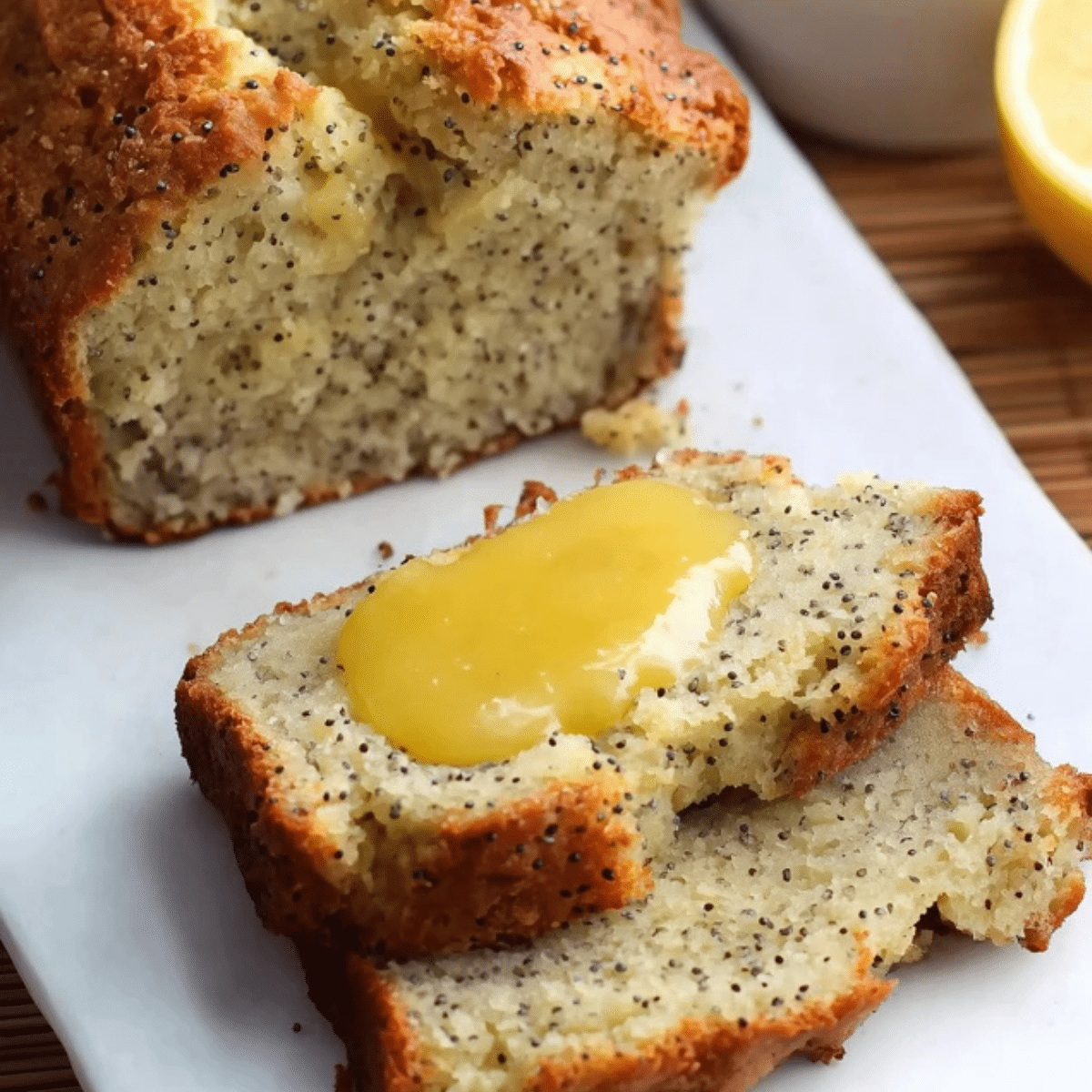 Lemon Poppy Seed Bread with Lemon Curd