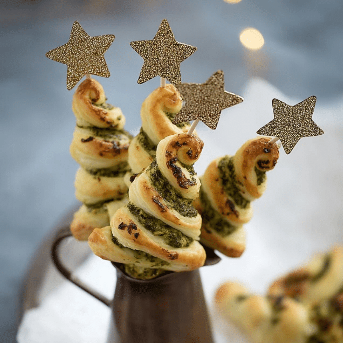 Puff Pastry Pesto Christmas Trees