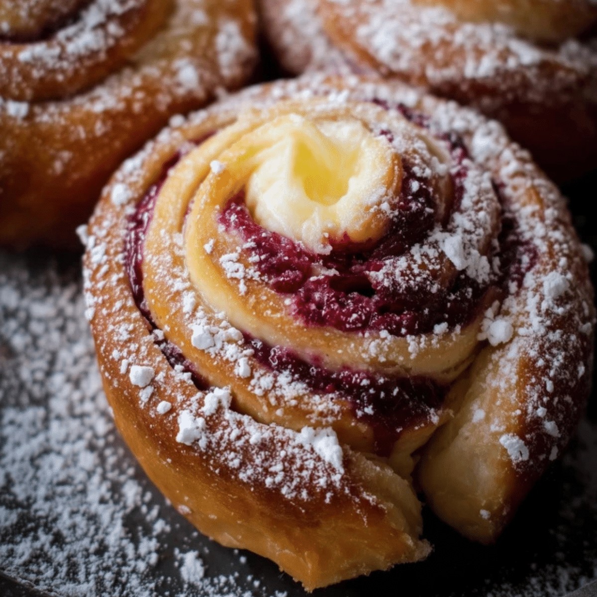 Raspberry Custard Buns