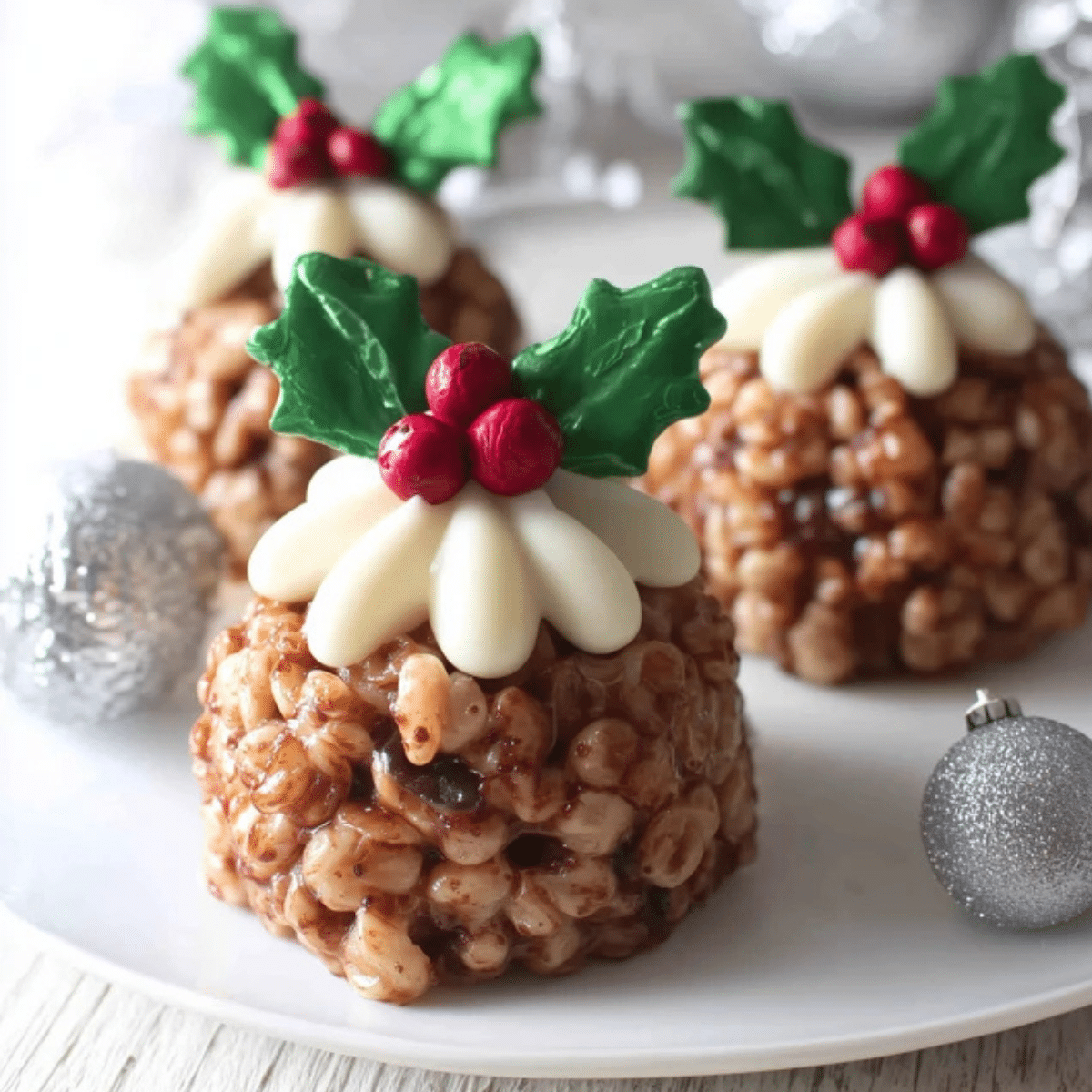 Rice Krispie Christmas Puddings