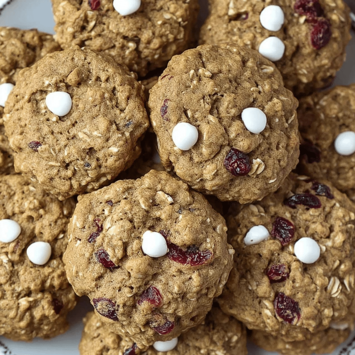 Vegan Oatmeal Cranberry Cookies with Chocolate Chips
