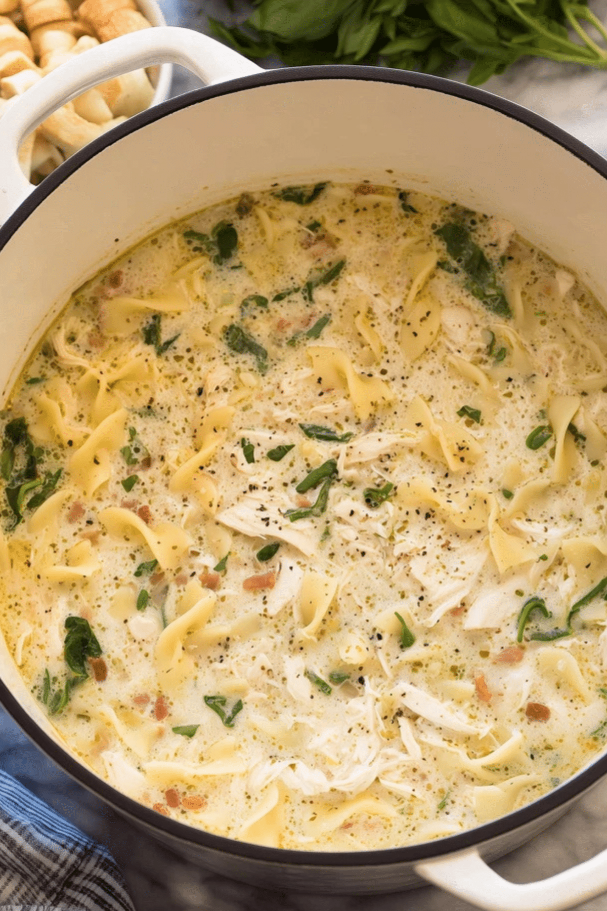 White Chicken Lasagna Soup