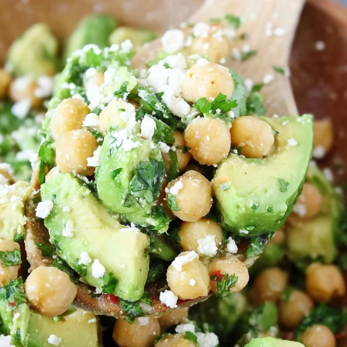 Chickpea Avocado and Feta Salad