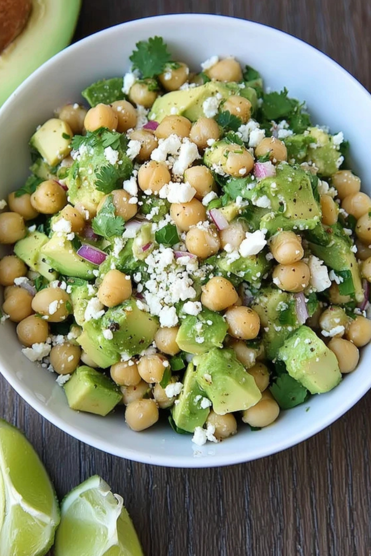 Chickpea Avocado and Feta Salad