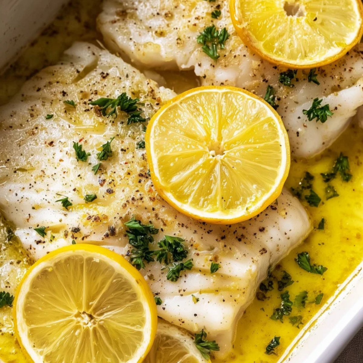 Garlic Butter Lemon Baked Cod