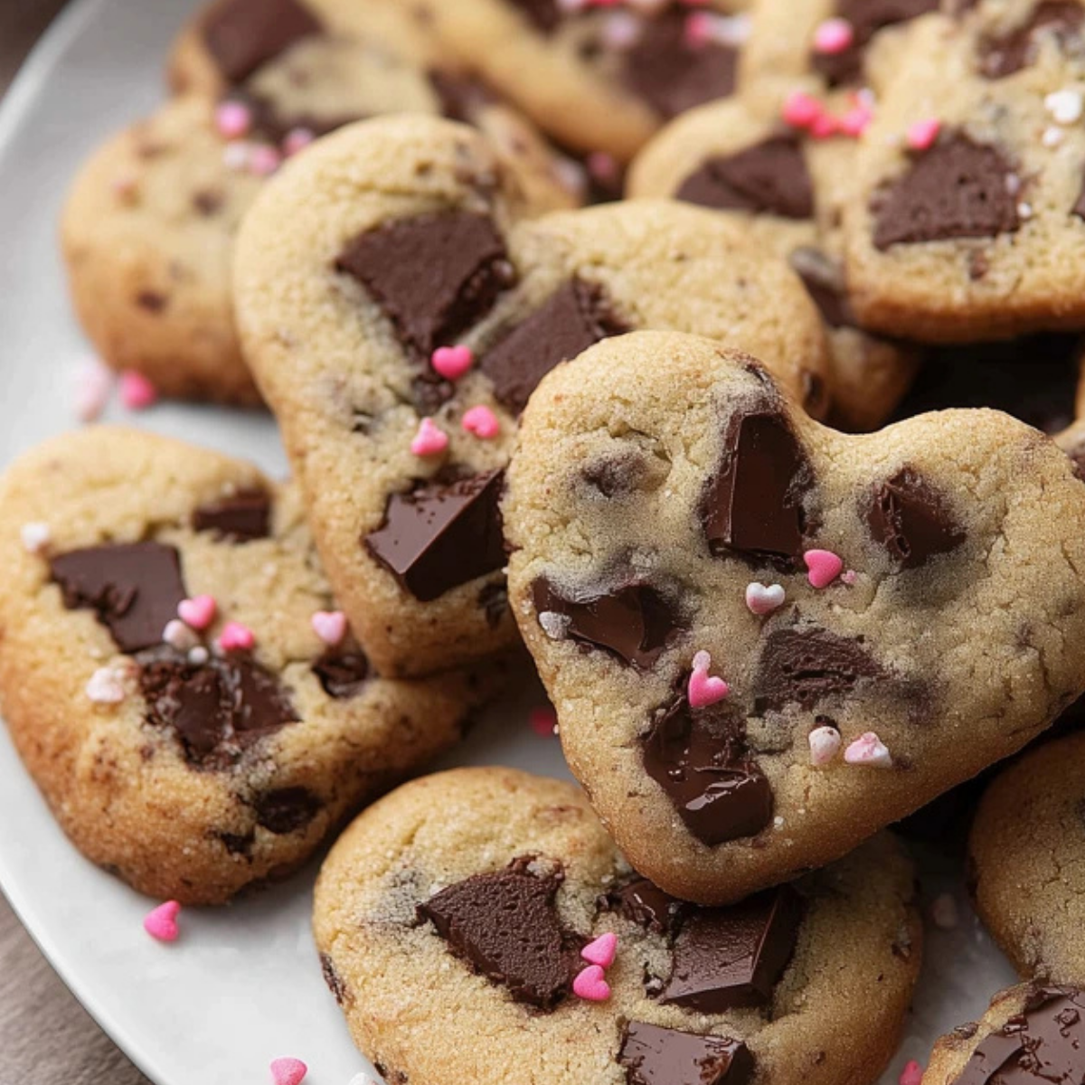 Heart Shaped Chocolate Chip Cookies