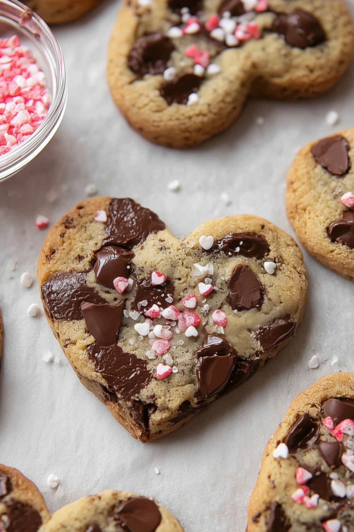 Heart Shaped Chocolate Chip Cookies