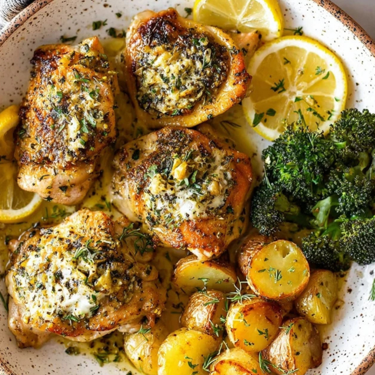 Lemon Garlic Chicken Thighs