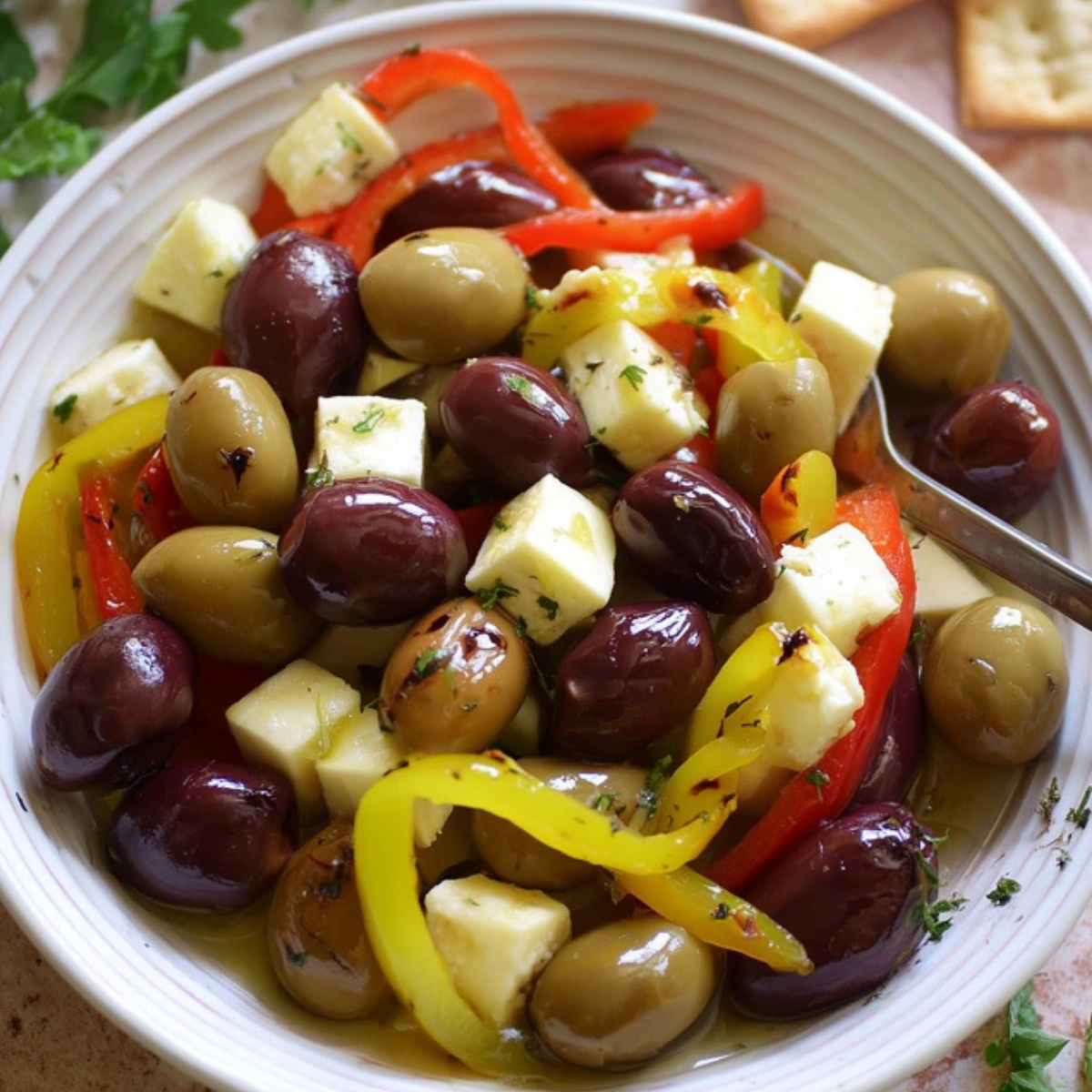 Marinated Olives and Cheese