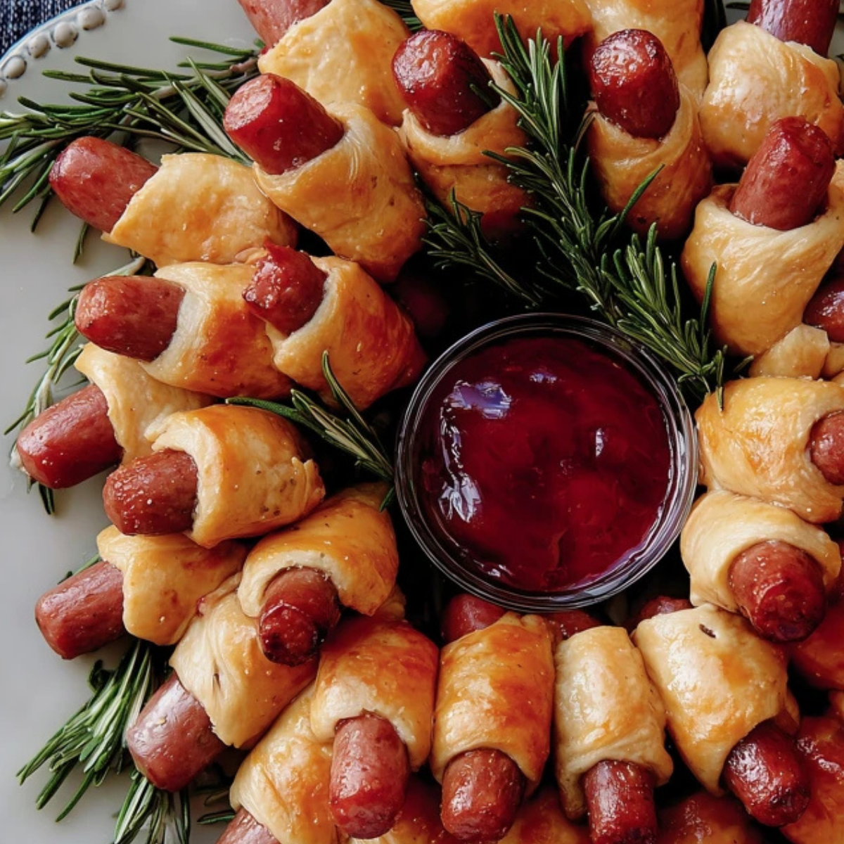 Mini sausage Christmas wreath