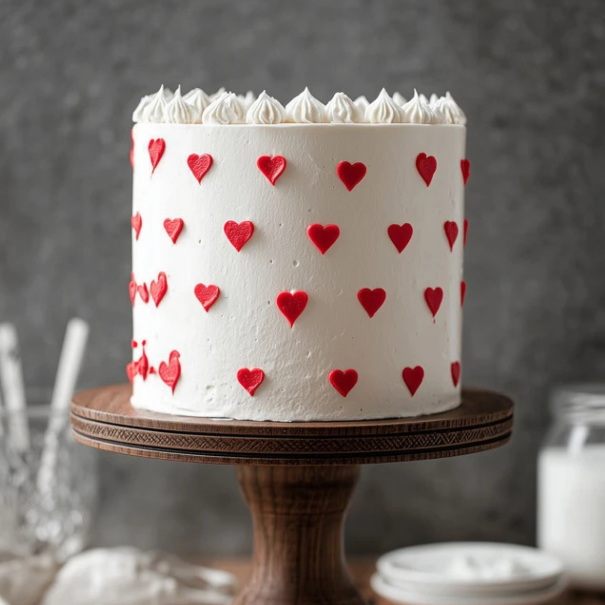 Red and White Valentine's Day Cake