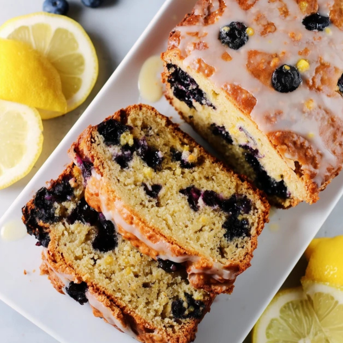 Sourdough Discard Lemon Blueberry Bread