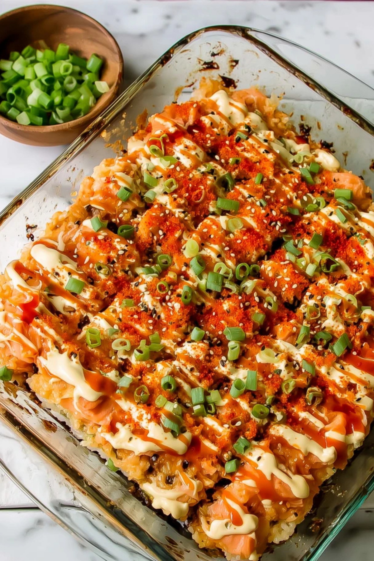 Spicy Salmon Sushi Bake