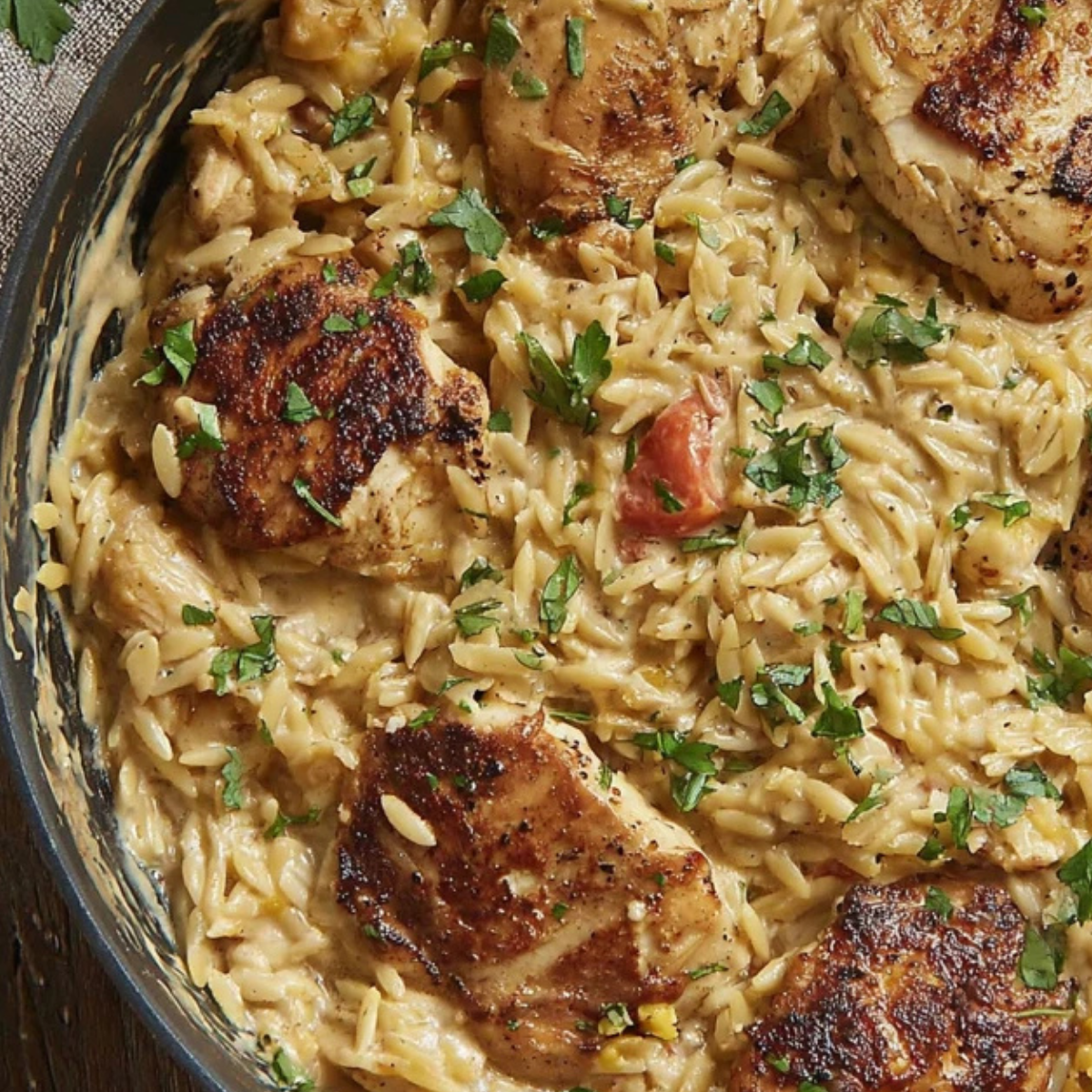 Chicken And Orzo Skillet
