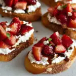 Crostini with Balsamic Strawberries and Ricotta