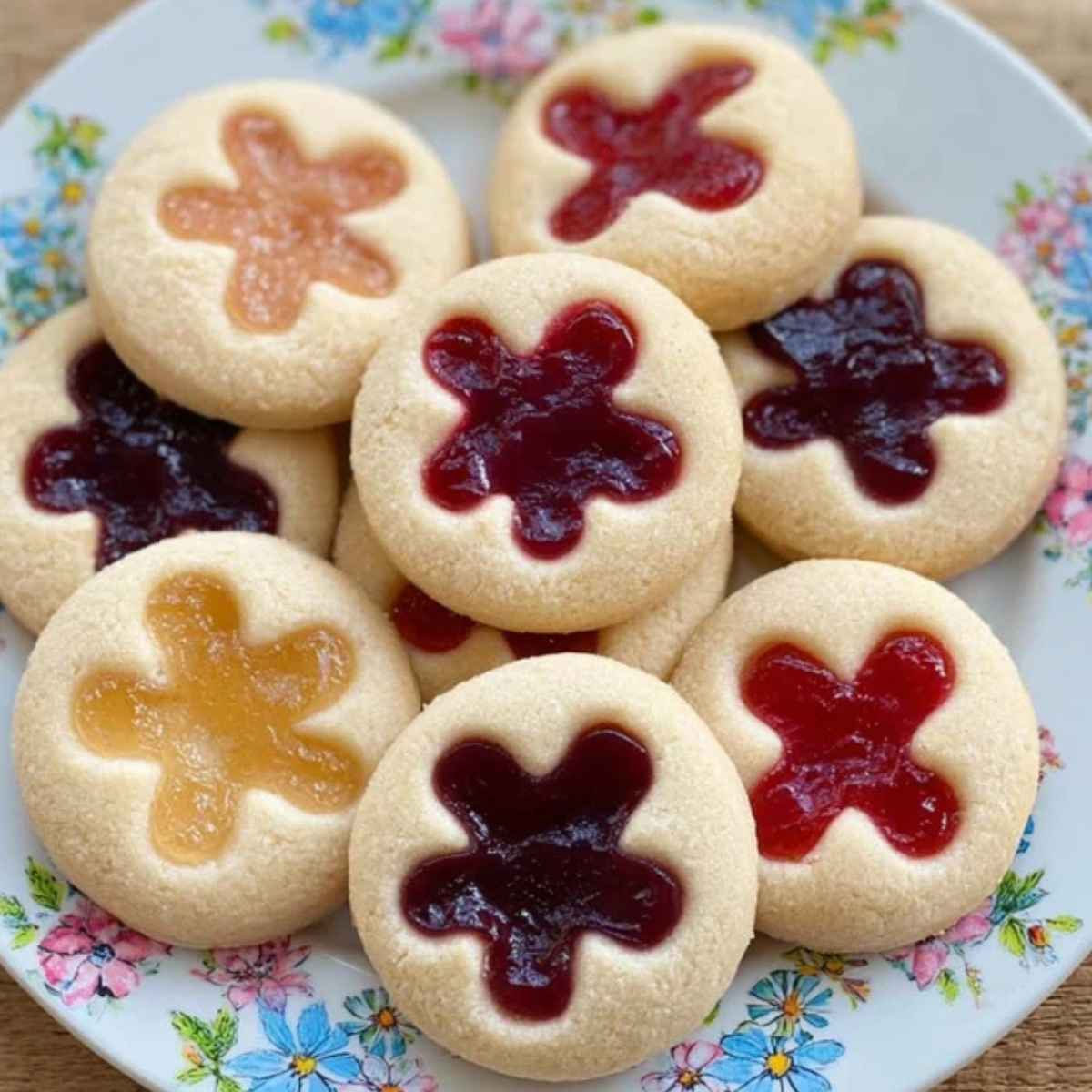 Flower Jam Thumbprint Cookies
