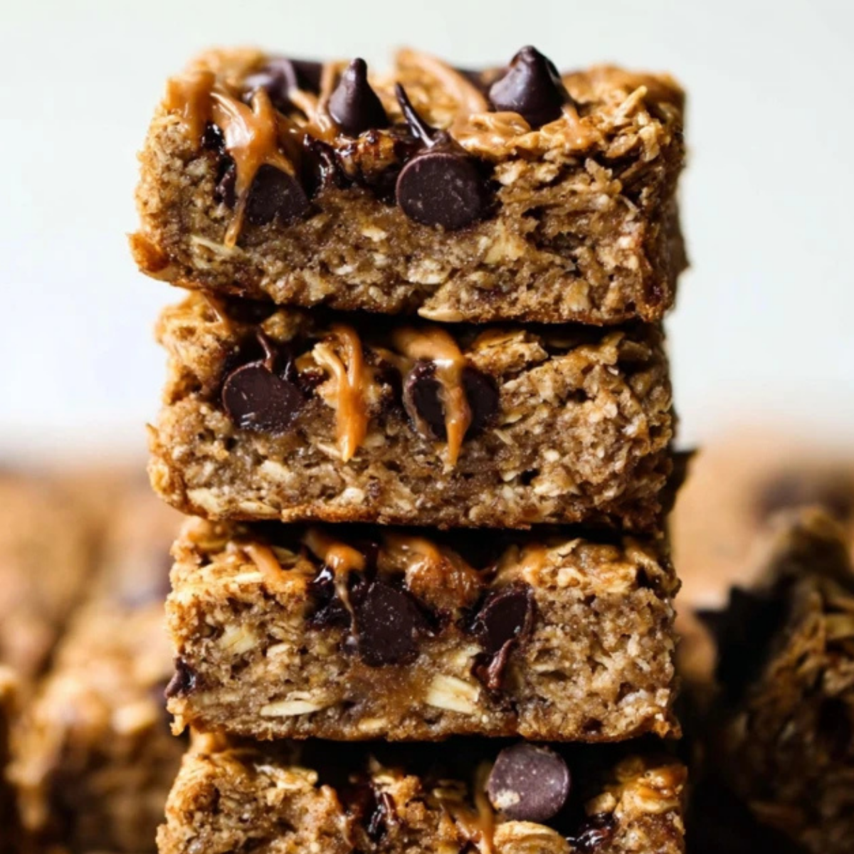 Peanut Butter Banana Chocolate Chip Oatmeal Bars